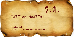 Tálos Noémi névjegykártya